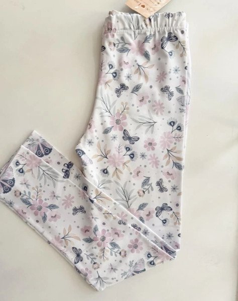 CALZA FRIZA ESTAMPADO mariposa flor