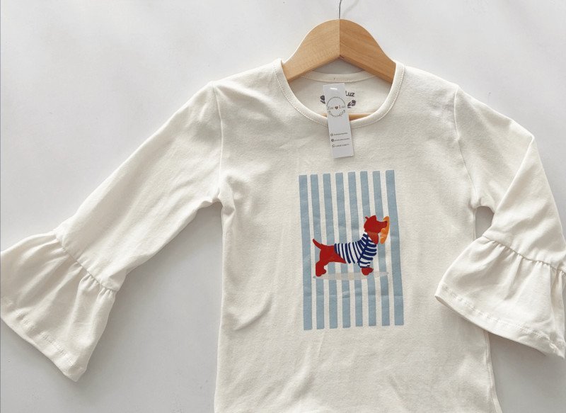BLUSA ALG MANGAS OXFORD PERRO SAL