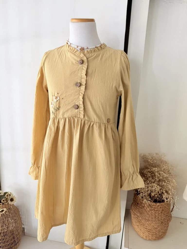 VESTIDO CUELLO V/BOTON726