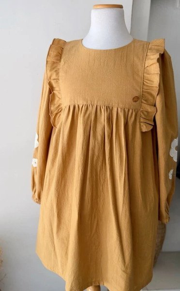 VESTIDO MANGAS BORDADA
